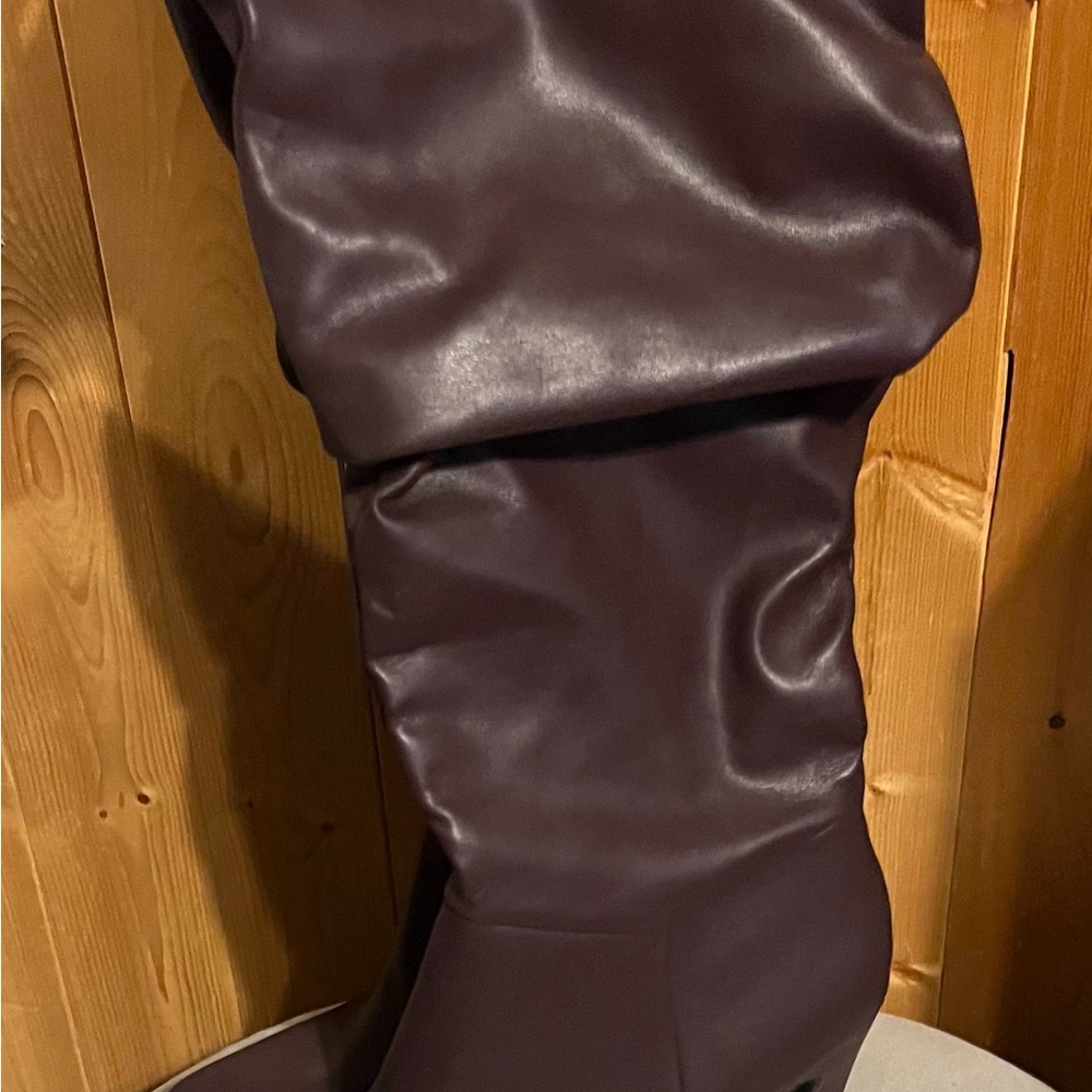 Christian Siriano Brown Heeled Boots with Slouchy Design